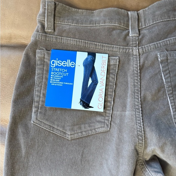 NWT Gloria Vanderbilt Giselle Stretch Bootcut Jeans Brown Corduroy Size 8 Petite - Picture 10 of 10